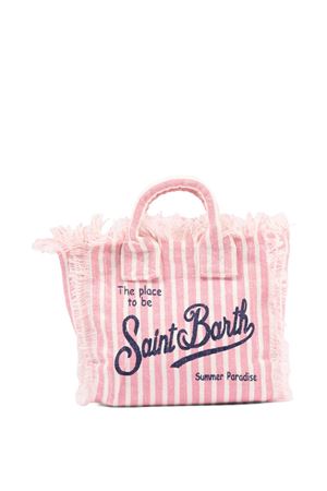 Borsa Vanity Mini in lino rosa con motivo a righe SAINT BARTH KIDS | VAMI00800397L